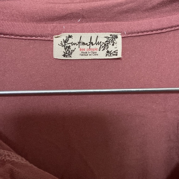 Intimately Free People long sleeve flowy pink lounge top - Picture 2 of 4